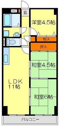 マテルレジデンス(3LDK/3階)の間取り写真