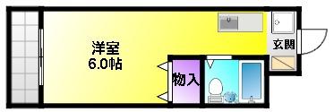 和地山エステートピア(ワンルーム/2階)の間取り写真