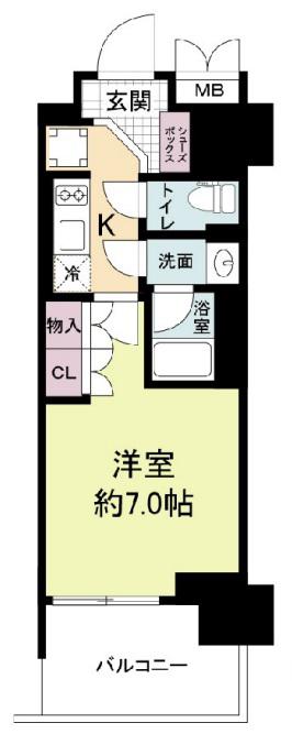 ルネフラッツ谷町四丁目(1K/3階)の間取り写真