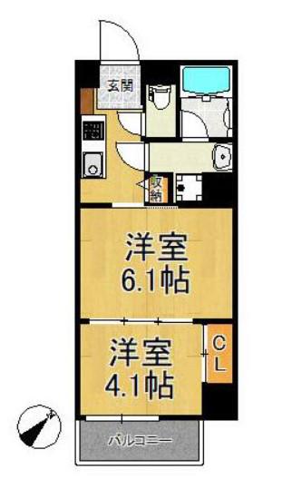 ポルト関内(2K/3階)の間取り写真