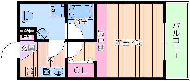 SERENITE中津(1K/9階)の間取り写真
