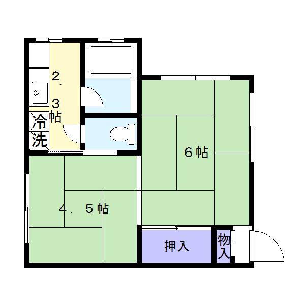 第一戸張荘(2K/1階)の間取り写真