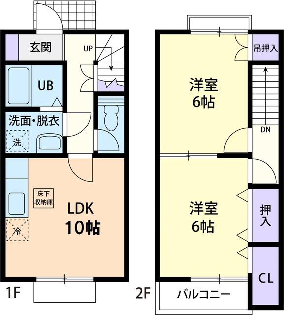 アーバンステージ IV(2LDK/2階)の間取り写真