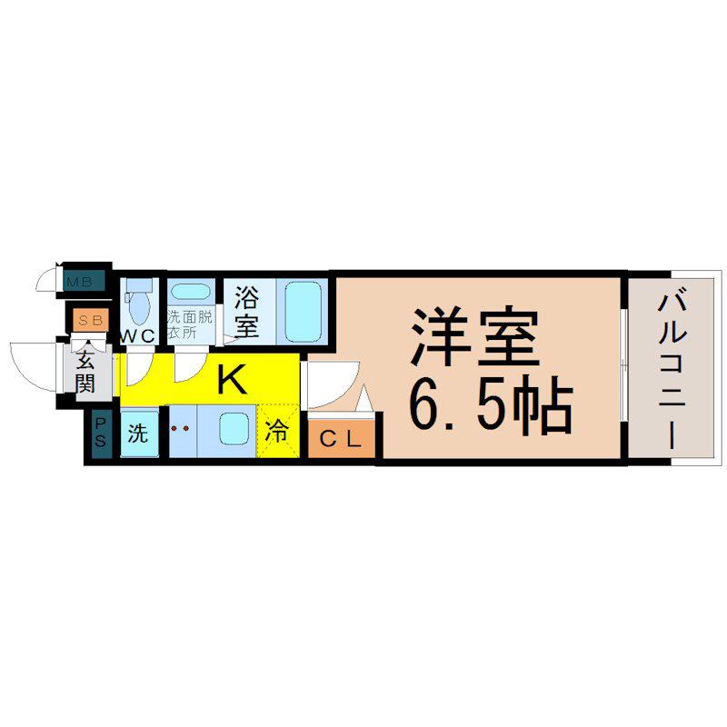 エステムコート名古屋グロース(1K/15階)の間取り写真