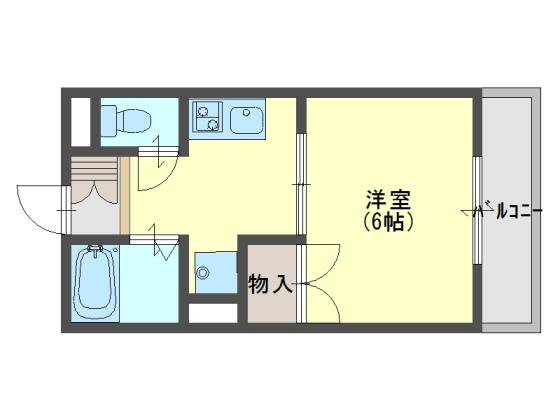 エバーグリーンOKUNO(1K/2階)の間取り写真