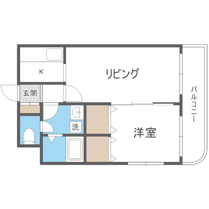エクセランS25(1LDK/2階)の間取り写真