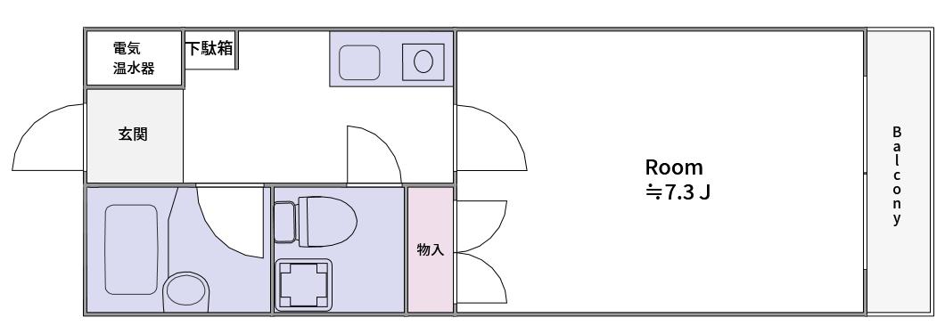 要マンション(1K/5階)の間取り写真