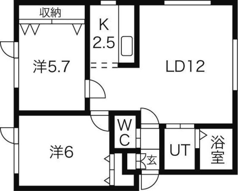 イーストビュー81(2LDK/2階)の間取り写真