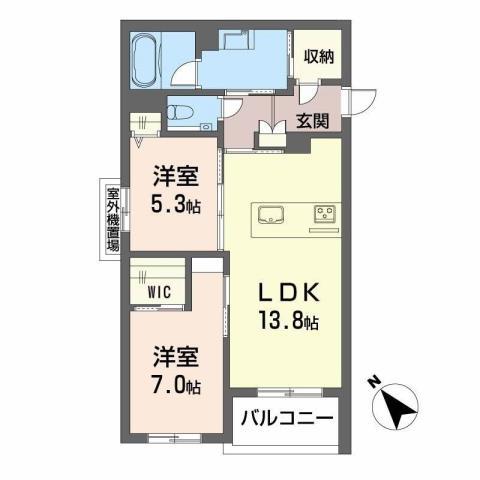 コンフォートH2026(2LDK/3階)の間取り写真