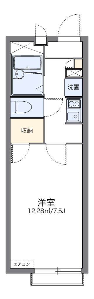 レオパレス都A棟(1K/2階)の間取り写真