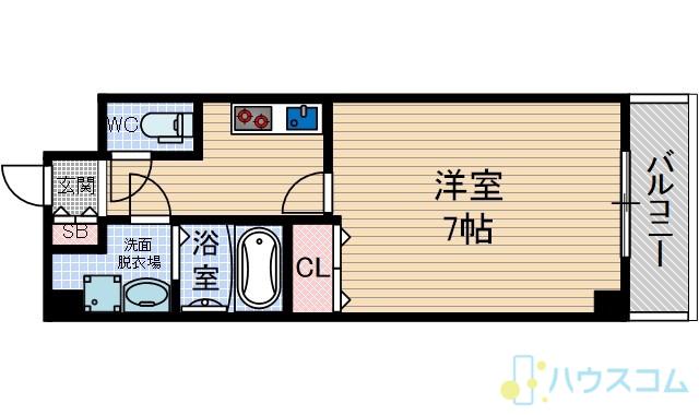 オーク南茨木(1K/3階)の間取り写真