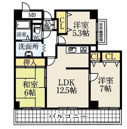 シティ南落合(3LDK/4階)の間取り写真