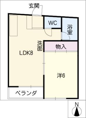 第一富士コーポ(1LDK/3階)の間取り写真