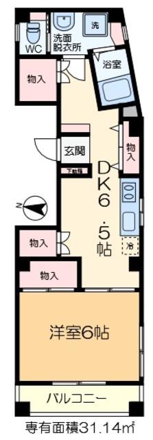 いとうビル(1DK/3階)の間取り写真