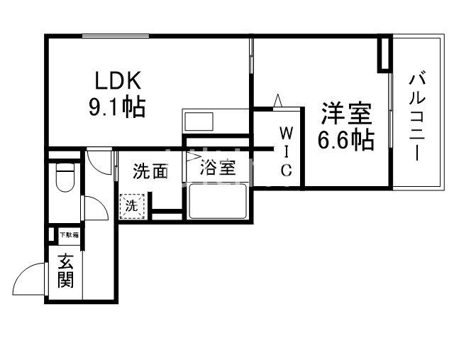 LEGALO伏見(1LDK/2階)の間取り写真