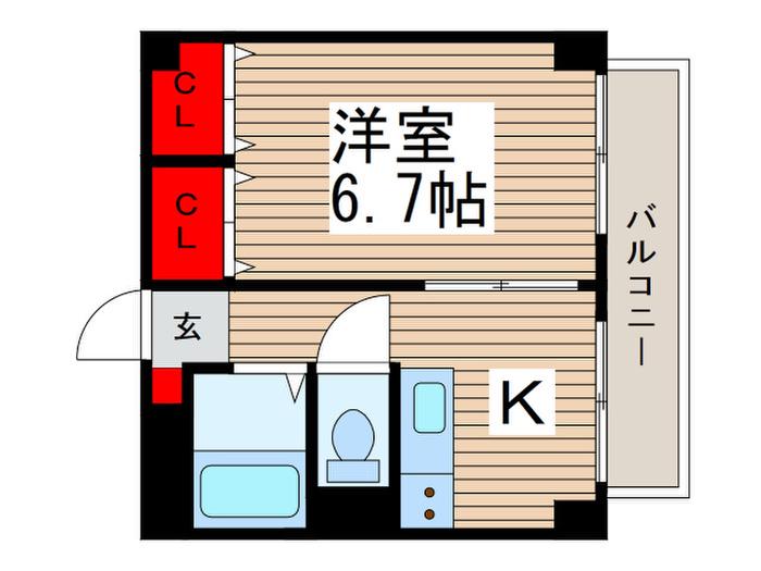 メゾン・ソレイユ(1K/4階)の間取り写真