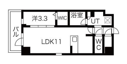 シーズンフラッツ高田馬場リバーサイドサウス(1LDK/3階)の間取り写真