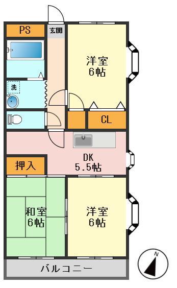 メゾン南小岩(3DK/3階)の間取り写真