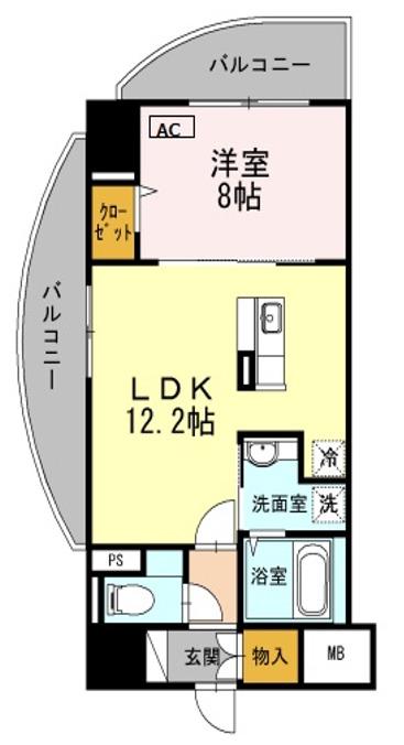 LASANTE梅田北(1LDK/7階)の間取り写真