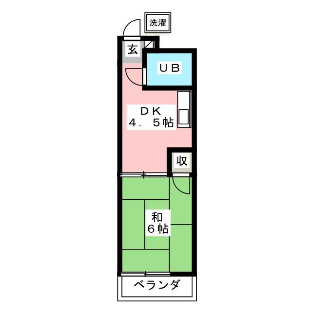 安永ビル(1DK/3階)の間取り写真
