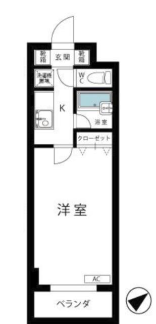 SEASON COURT(1K/2階)の間取り写真