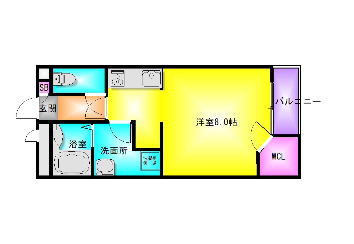 エスペランサ(1K/2階)の間取り写真