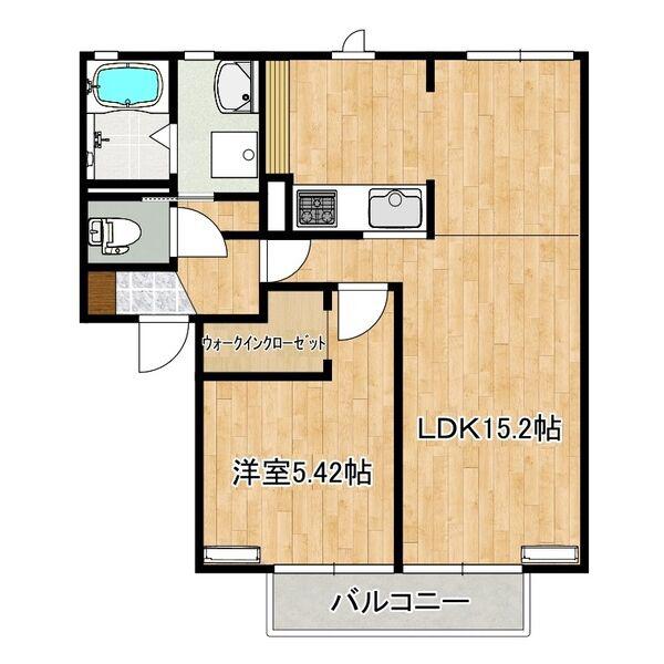 プレステージ B 棟 201号(1LDK/2階)の間取り写真