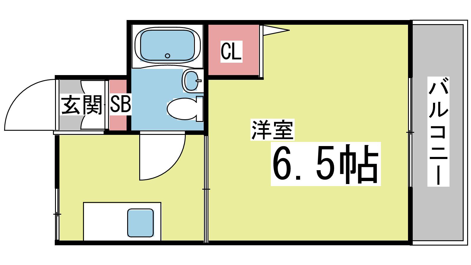 シンプルライフ六甲(1K/3階)の間取り写真