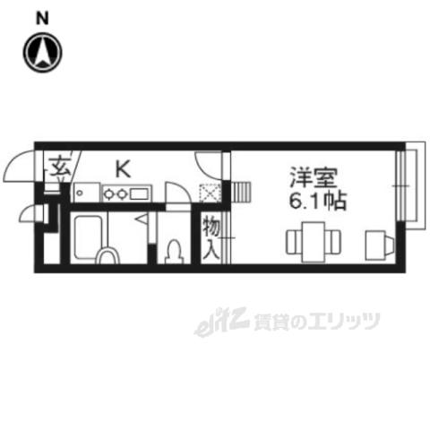 レオパレスZIOUN TRES(1K/1階)の間取り写真