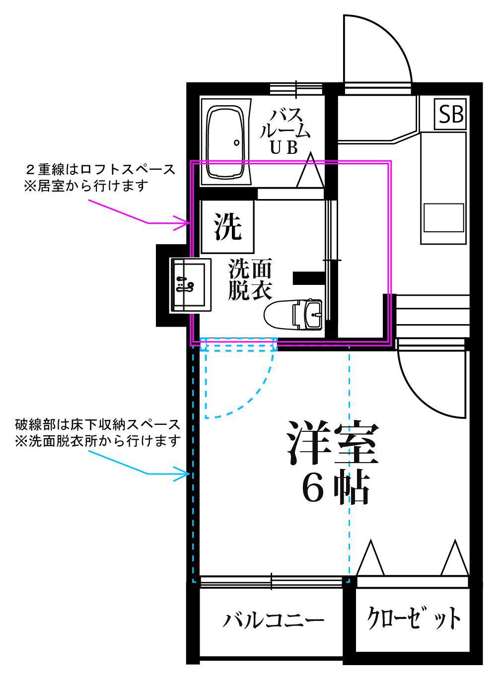 オーベクス平尾102(1K/1階)の間取り写真
