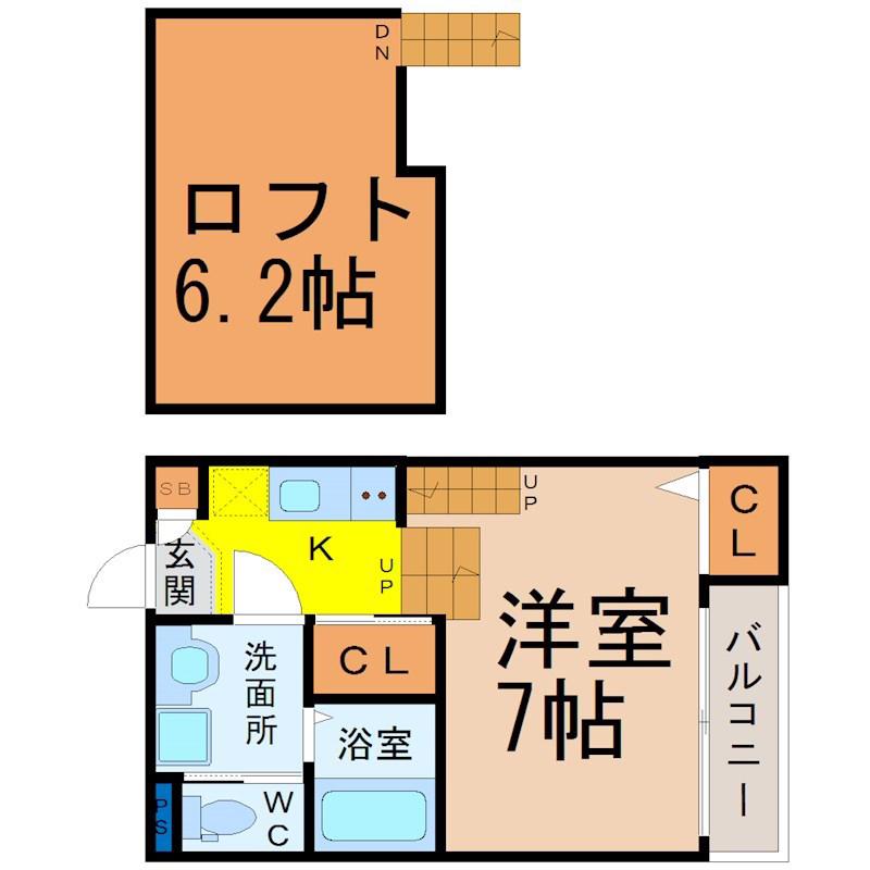 ウプサラ(1K/2階)の間取り写真