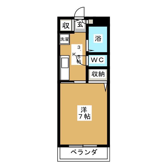 M&Kシェモア湘南(1K/2階)の間取り写真
