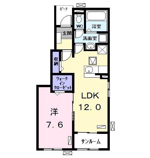 ブランメゾン(1LDK/1階)の間取り写真