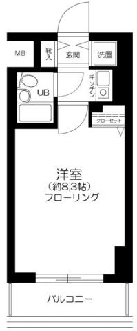 メイツ品川南(1K/7階)の間取り写真