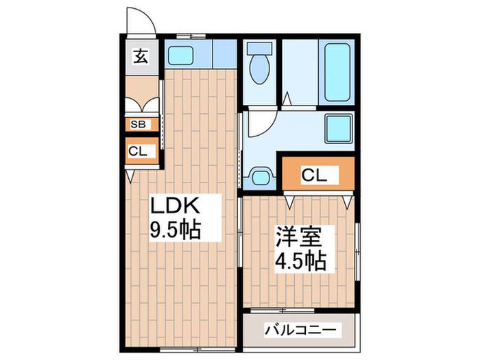 熊沢第2コーポ(1LDK/2階)の間取り写真