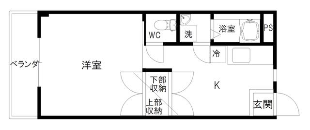 桜町196(1DK/2階)の間取り写真