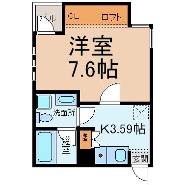 ノヴェル大曽根(1K/3階)の間取り写真