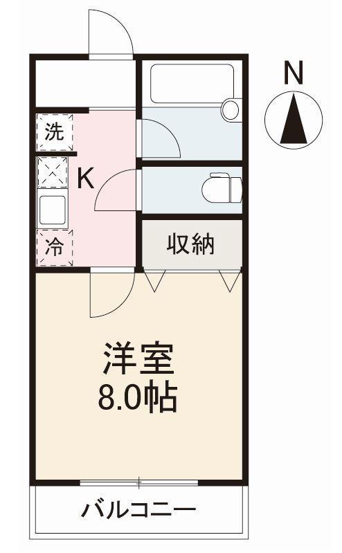 ヴェルス番町(1K/3階)の間取り写真