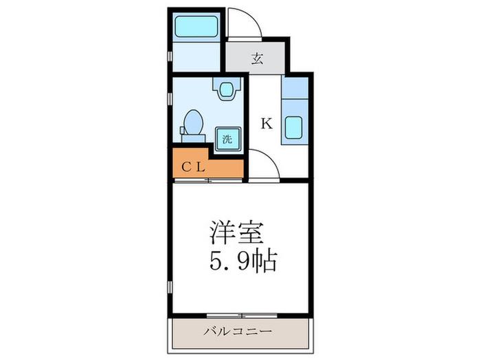 サイト京都西院(1K/2階)の間取り写真