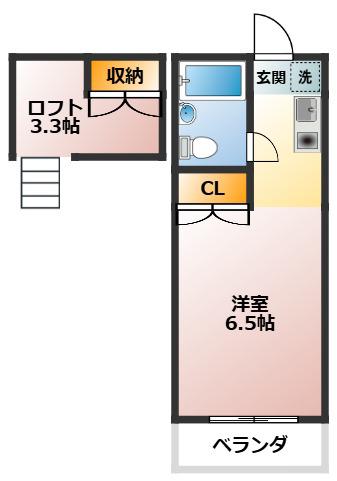 泉ハイツ(1K/1階)の間取り写真