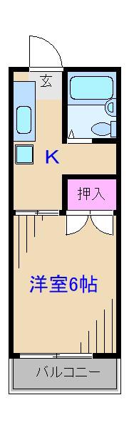 ファミーユソレイユ(1K/2階)の間取り写真