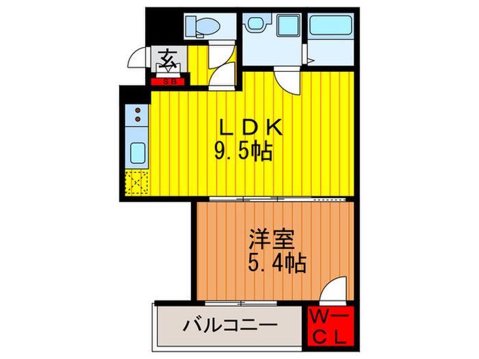 FSTYLE本町(1LDK/3階)の間取り写真