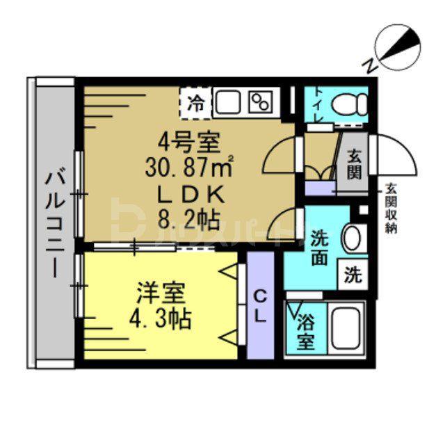 AJ稲毛(1LDK/1階)の間取り写真