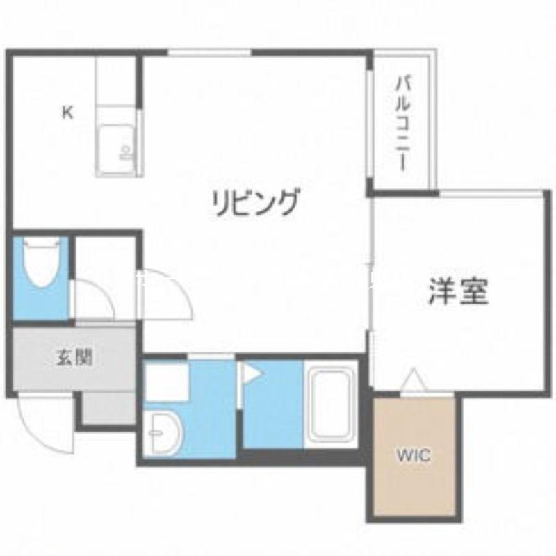 CREA ノース15B(1LDK/1階)の間取り写真