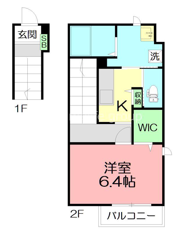 WELL MAISON 栄(1K/2階)の間取り写真