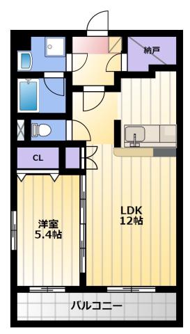 エスポワール(1LDK/2階)の間取り写真