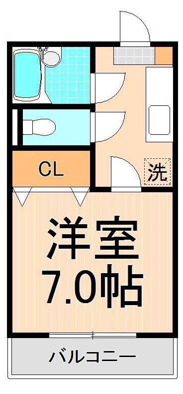 コーポ柏葉(1K/2階)の間取り写真