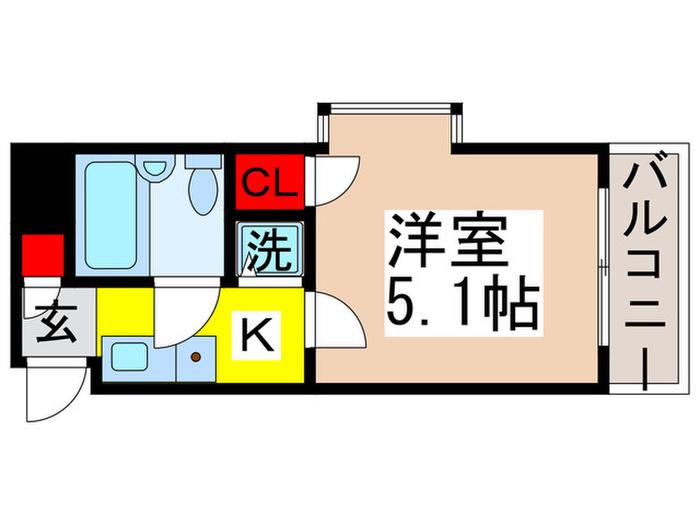 ローズガーデンA52番館(1K/2階)の間取り写真