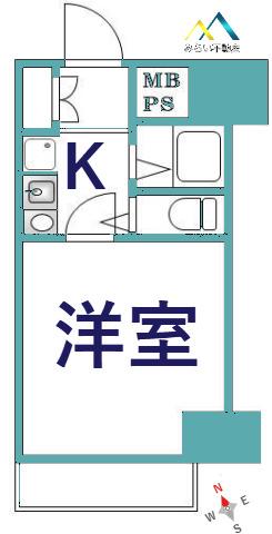 クリオ阪東橋壱番館(1K/2階)の間取り写真