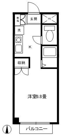 ローザ恋ヶ窪(ワンルーム/1階)の間取り写真